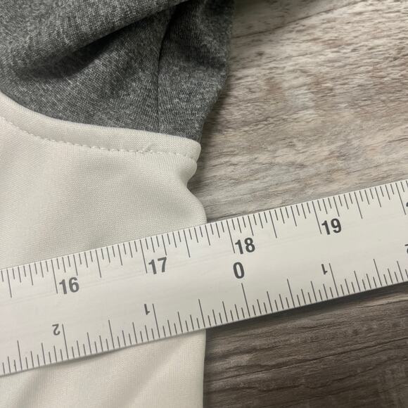 The North Face White Gray Womens S Full Zip Windwall Waffle Lined‎ Fleece Jacket - Picture 9 of 10